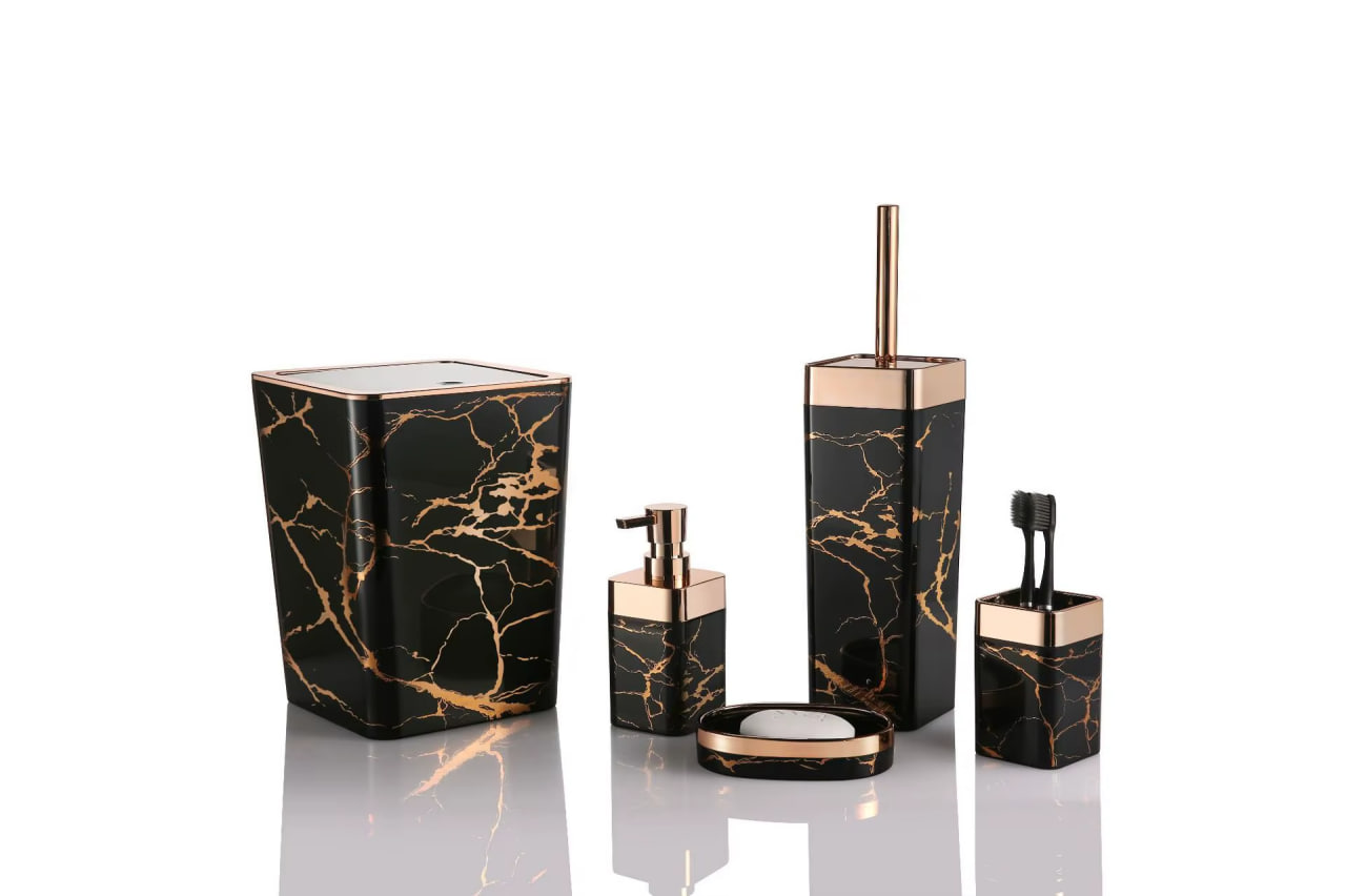 kl 9001 marble like bathroom set - Thumbnail 2