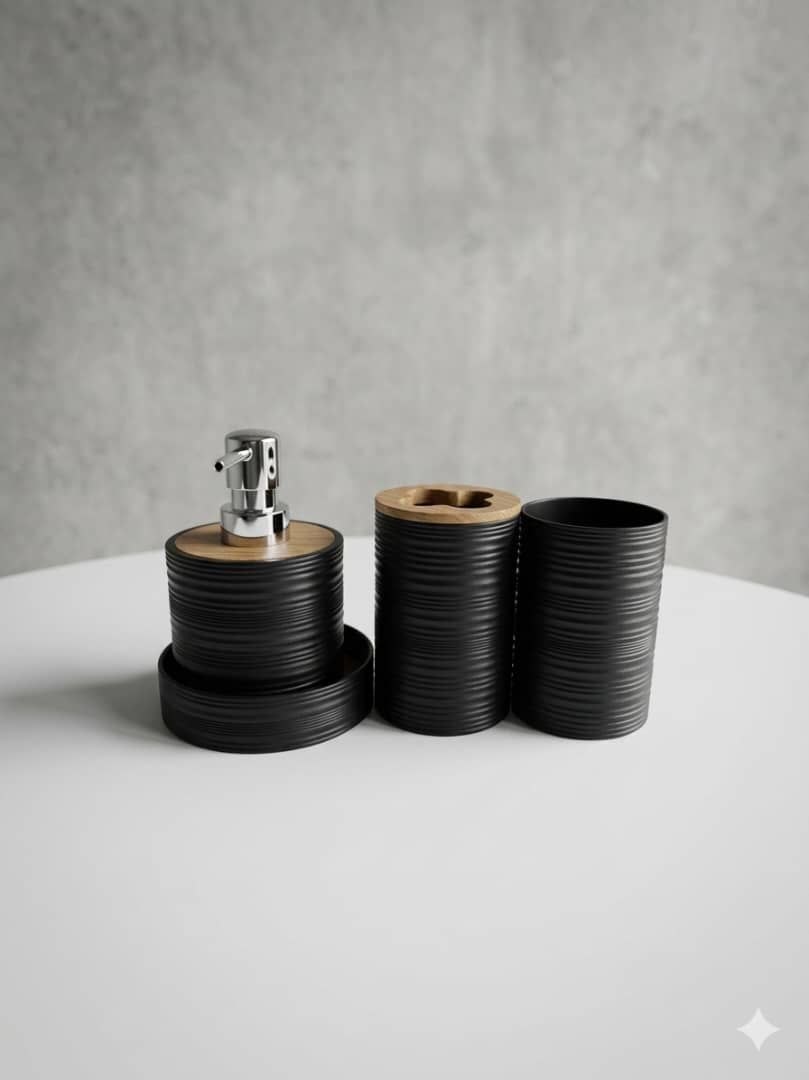 4 pcs wooden mini bathroom series - Thumbnail 4