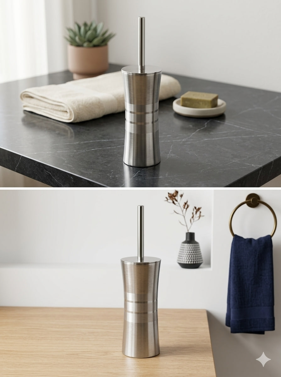 sturdy stainless toilet brush - Thumbnail 2
