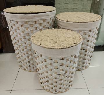3 in 1 rafia basket with cover - Thumbnail 2