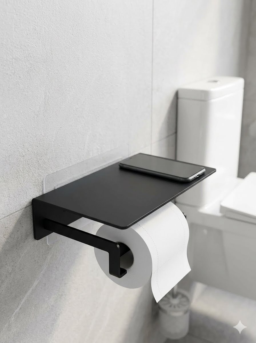 black wall tissue holder