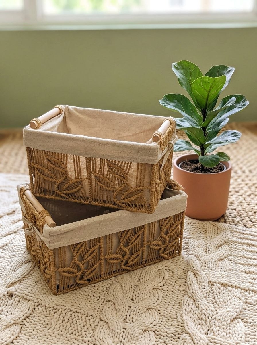 2 in 1 rafia hamper flower