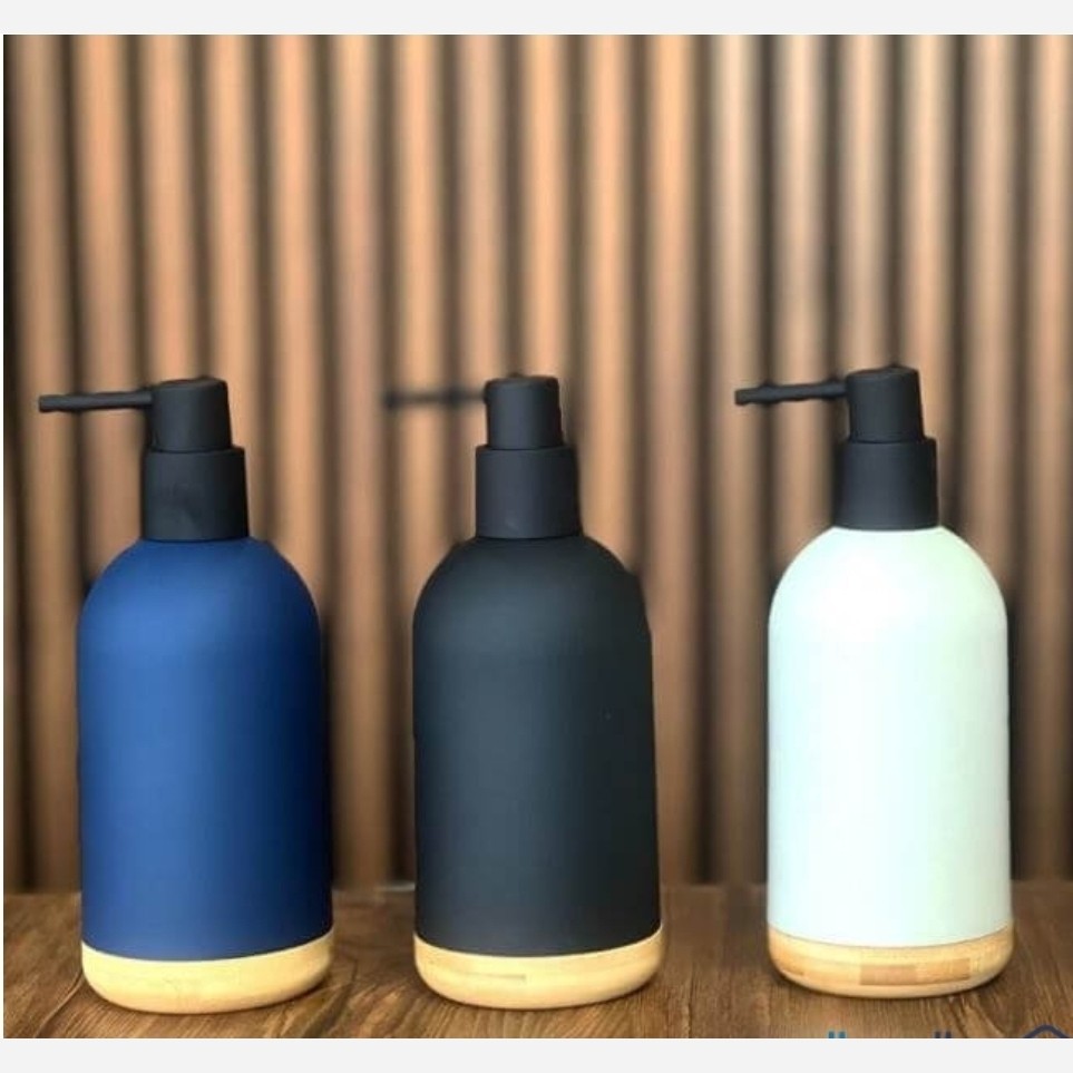 round home and fun soap dispenser with bamboo base - Thumbnail 3
