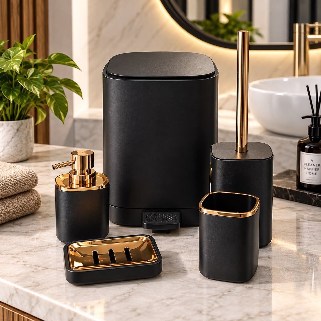 black and gold