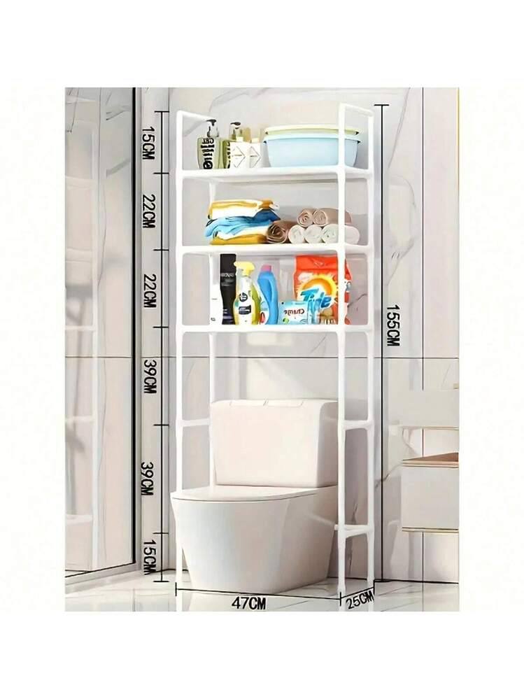 whitte toilet rack plastic and metal