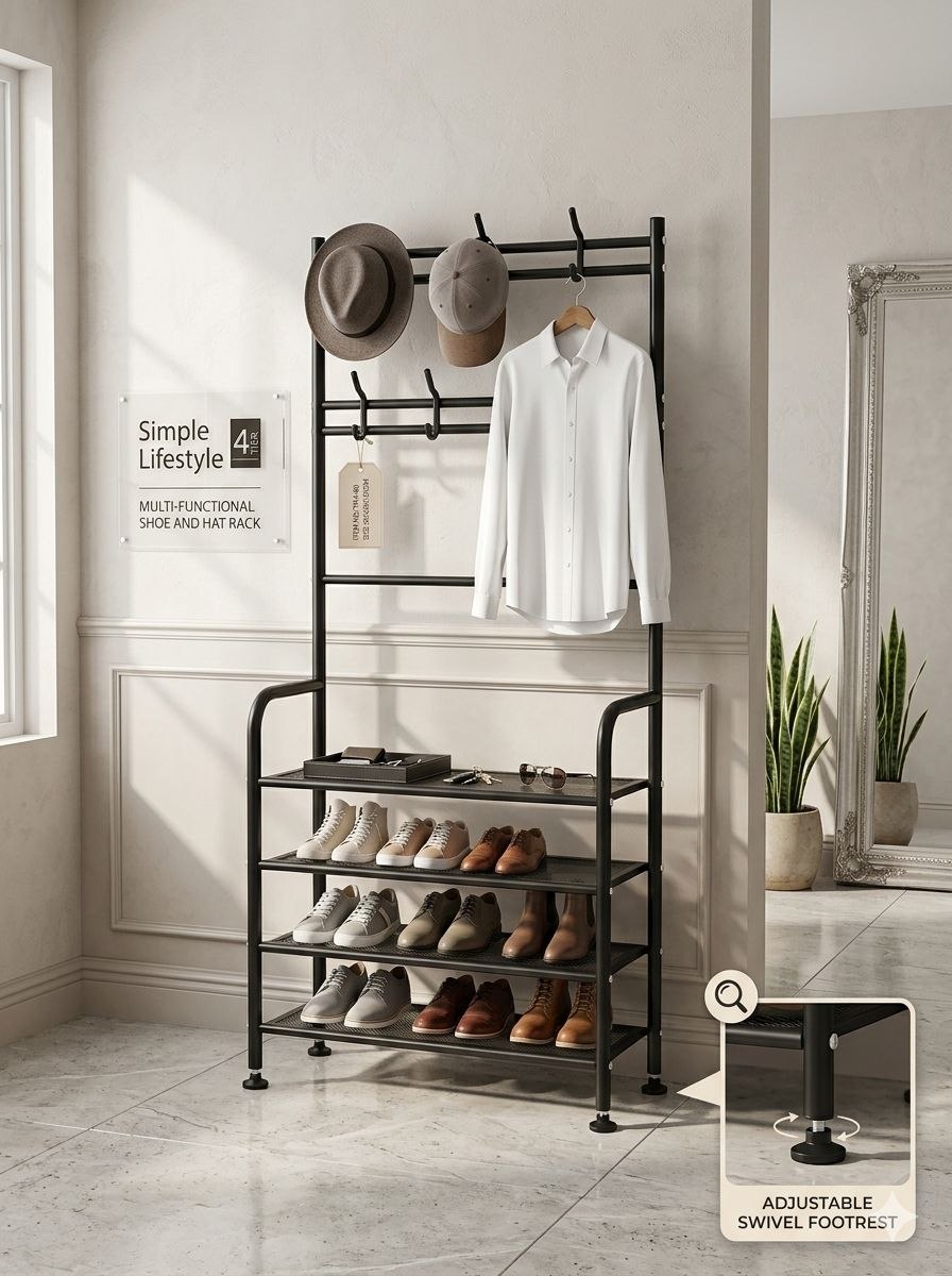 4 tier - black