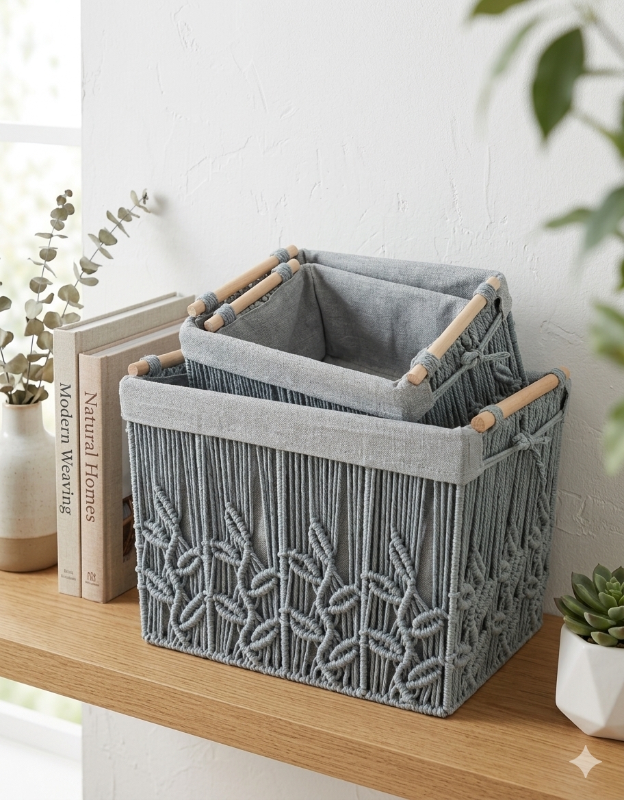 3 in 1 short rafia hamper set