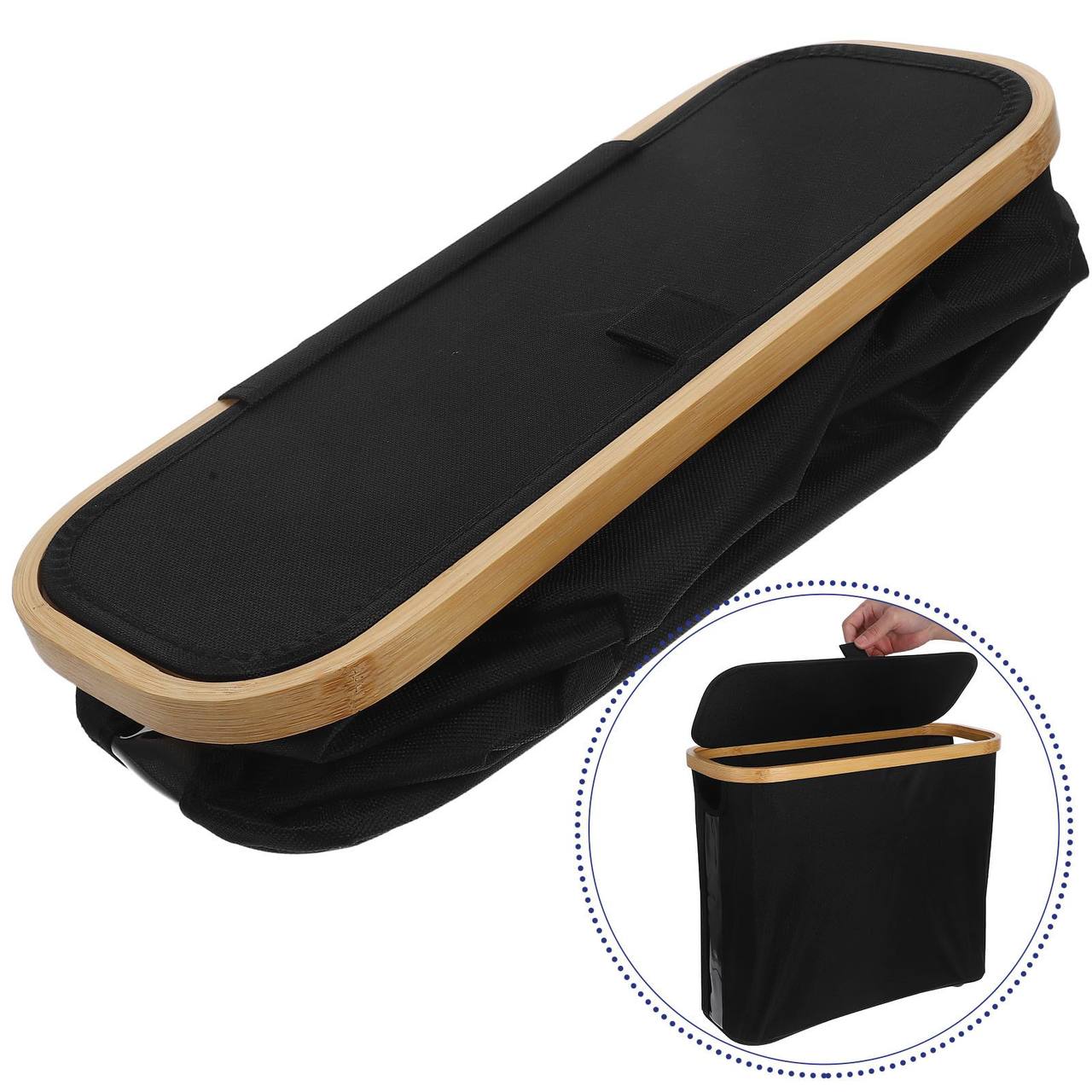 BLACK WITH WOOD EDGE