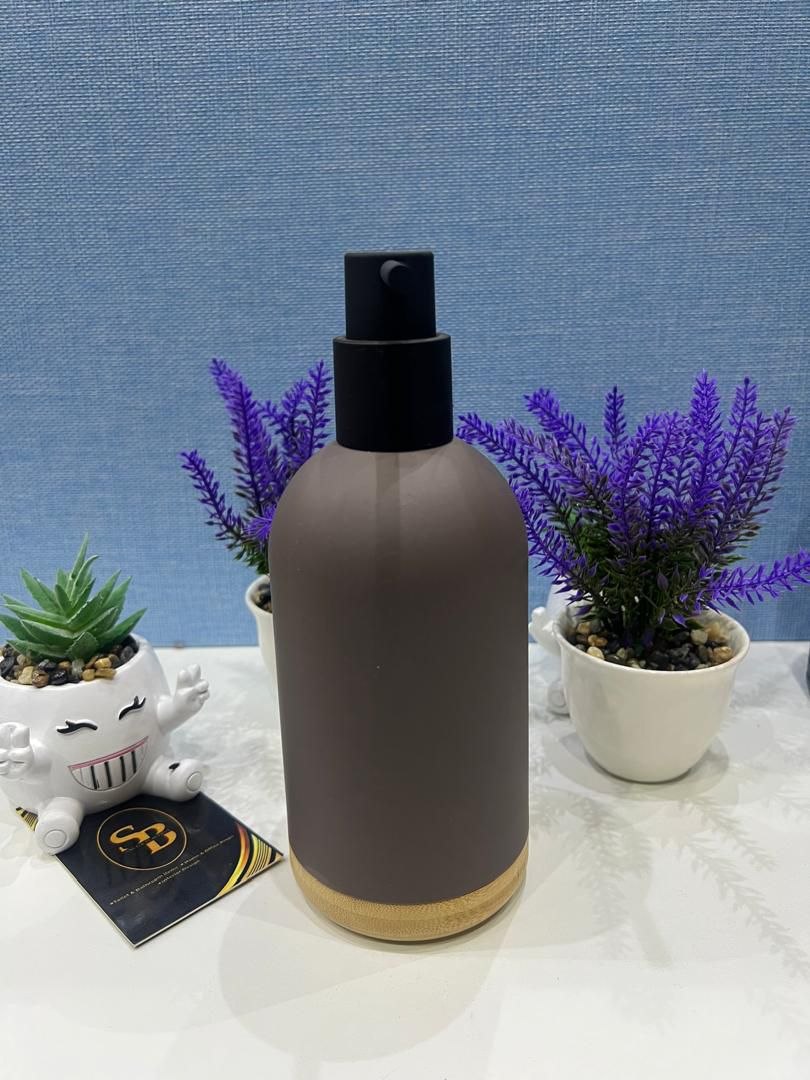 round home and fun soap dispenser with bamboo base