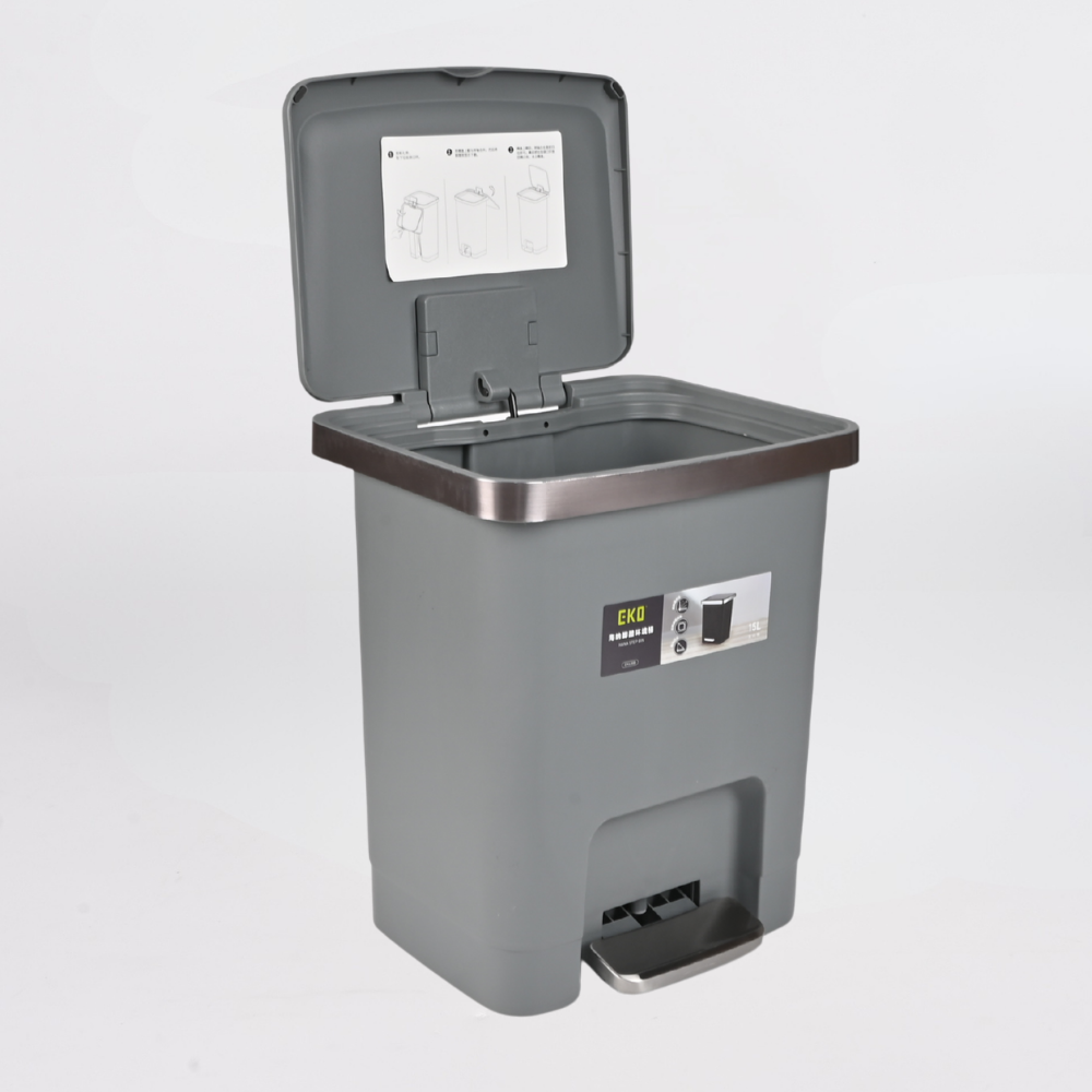 15lt eko plastic step bin