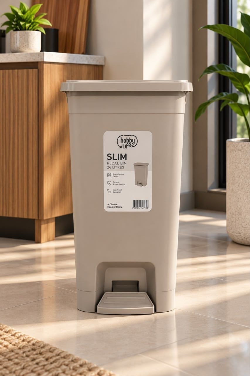 25lt hobby life pedal trash bin