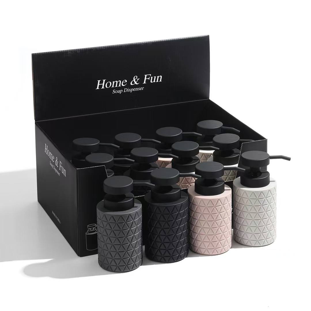 diamond patterned home and fun soap dispenser