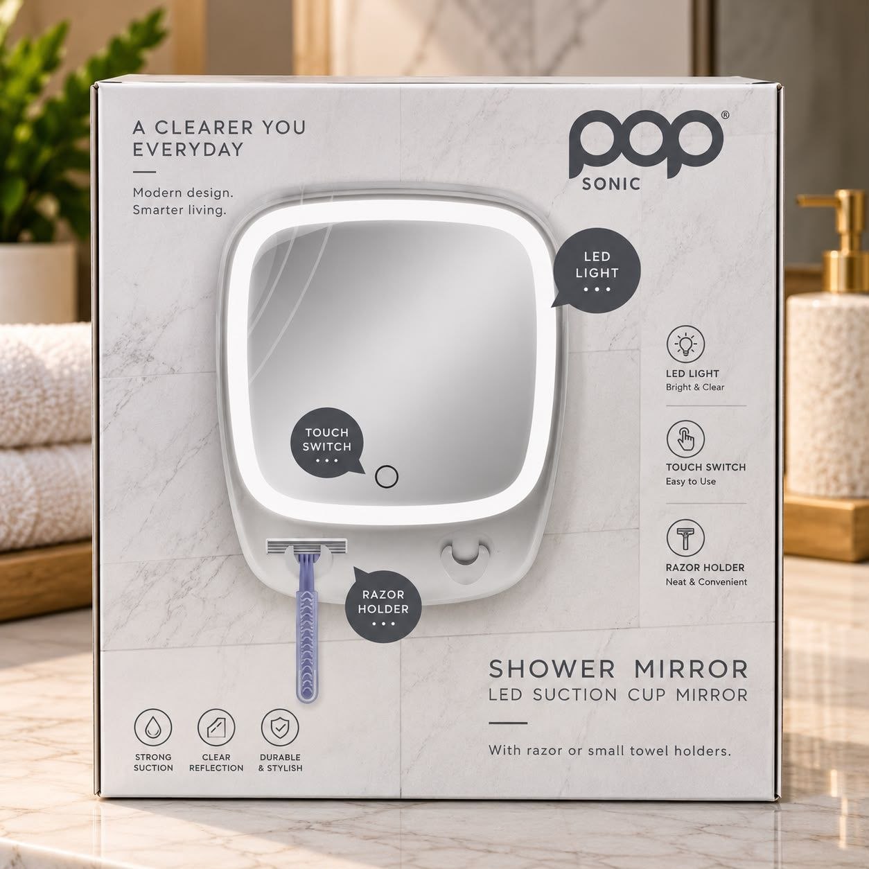 pop sonic shower mirror