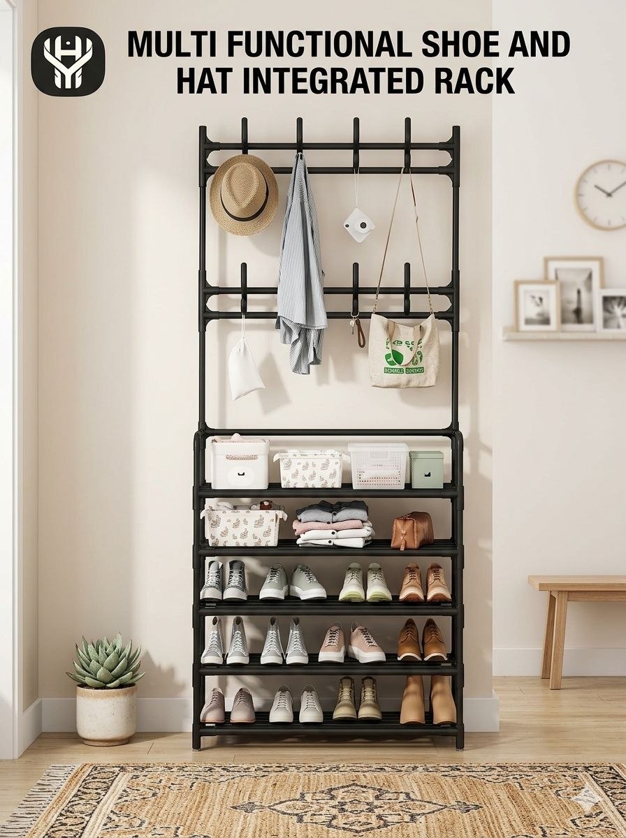 multifunctional shoe and hat integrated rack